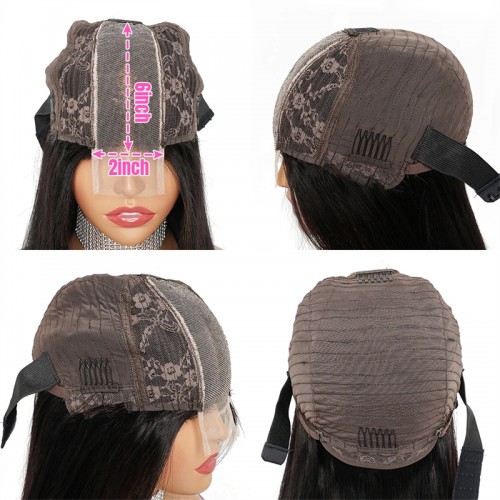 Straight 2x6 Lace Closure Wig Middle Part HD Transparent Lace Closure Affordable Price Human Hair Wigs | Human Hair Wig | Lace Front